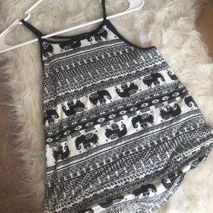 Black and white elephant print top